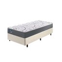 Ver imagem 1 de Cama Box Solteiro King 96x203 + Colchão Adapto Ecoflex Molas Ensacadas Courino Linho