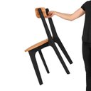 Ver imagem 5 de Conjunto de Jantar Mesa Retangular com 4 Cadeiras em Madeira Natural - Preto e Vermelho Preto e Verm