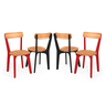 Conjunto de Jantar Mesa Retangular com 4 Cadeiras em Madeira Natural - Preto e Vermelho Preto e Verm - 3