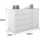 Ver imagem 4 de Quarto Infantil com Guarda-Roupa 4 Portas 2 Gavetas e Cômoda