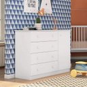 Ver mais imagens de Quarto Infantil com Guarda-Roupa 4 Portas 2 Gavetas e Cômoda