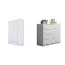 Ver imagem 2 de Quarto Infantil com Guarda-Roupa 4 Portas 2 Gavetas e Cômoda