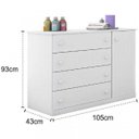 Ver imagem 4 de Quarto Infantil com Guarda-Roupa 4 Portas 2 Gavetas e Cômoda