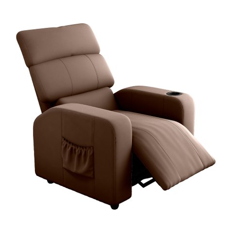Poltrona do Papai Noa 80cm Reclinável Manual Veludo Marrom - Sallar Home