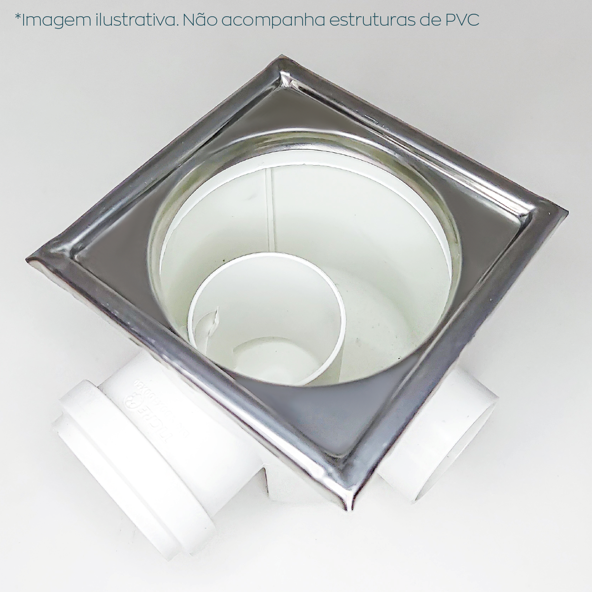 Porta Grelha 10x10 Inox para Ralo Click 10 Caixilho Quadrado - 4
