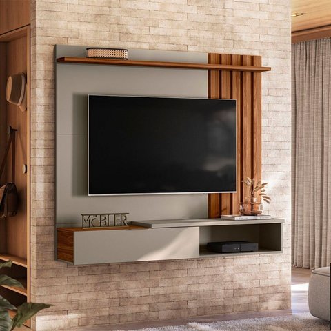Painel Ripado Suspenso para TV até 65 Polegadas MDF 160CMX138CM Home Vegas