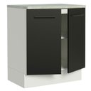 Ver imagem 4 de Balcão Armário de Cozinha 70 cm 2 Portas Branco/Preto Agata Madesa
