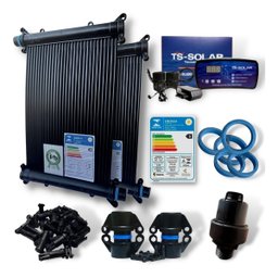 Kit Completo 36 Placas Coletoras 3 mt - Aquecedor Solar Piscinas - 32m² / 45.000 Litros - 1