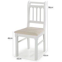 Conjunto Sala de Jantar Com 4 Cadeiras Madeira Maciça Mv Outlet Branco - 2