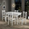 Conjunto Sala de Jantar Com 4 Cadeiras Madeira Maciça Mv Outlet Branco - 1
