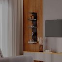 Ver imagem 4 de Torre de Prateleira Preta Estante Multiuso Sala Quarto