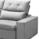 Ver imagem 7 de Sofá Retrátil Reclinável para Sala 3 Lugares 230cm Aires F04 Veludo Cinza Claro - Lyam Decor