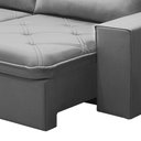 Ver imagem 6 de Sofá Retrátil Reclinável para Sala 3 Lugares 230cm Aires F04 Veludo Cinza Claro - Lyam Decor