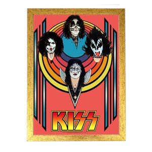 quadro poster com moldura rock classico kiss DRD7697