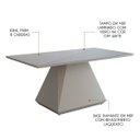 Ver imagem 2 de Mesa de Jantar Retangular 8 Cadeiras 210x110cm Lia Tampo Vidro 4mm Off White CCS