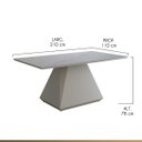 Ver imagem 3 de Mesa de Jantar Retangular 8 Cadeiras 210x110cm Lia Tampo Vidro 4mm Off White CCS