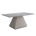 Ver imagem 1 de Mesa de Jantar Retangular 8 Cadeiras 210x110cm Lia Tampo Vidro 4mm Off White CCS