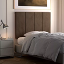 Ver imagem 1 de Cabeceira Painel Marrom para Cama Box Solteiro 88 Moderna Estofada em Suede Luxo Linha a Vs