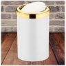 Lixeira 8l Tampa Cesto Lixo Basculante Banheiro - Branco - 2