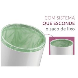 Lixeira 8l Tampa Cesto Lixo Basculante Banheiro - Branco - 3