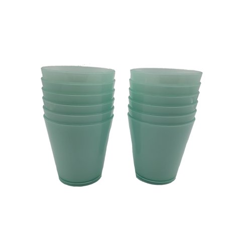 10 Copos Bicolores Cozinha Suco Conjunto de Copos Verde com Branco Dehaus