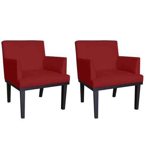 Kit 2 Poltronas Decorativa Vitória Suede Marsala Pés Madeira Ms Decor