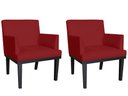 Ver imagem 1 de Kit 2 Poltronas Decorativa Vitória Suede Marsala Pés Madeira Ms Decor