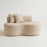 Conjunto 01 Poltrona + Sofá Curvo Orgânico Nature Gaia Boucle Bege - Montanaris Decor - 5