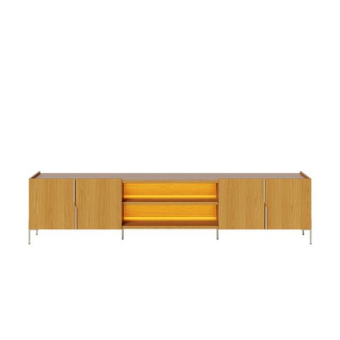 Rack para TV 85 Polegadas com 4 Portas e Luzes LED 240cm Maggiore Colibri