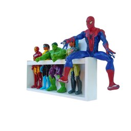 Kit 3 Prateleira Para Bonecos Marvel Estante Barbie Nicho De Pelúcia Brinquedos Infantis Mdf 55cm - 3