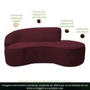 Ver imagem 4 de Sofá Curvo 02 Lugares 150cm Eron Braço Direito Veludo Vermelho - Nexta Casa