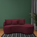 Ver imagem 2 de Sofá Curvo 02 Lugares 150cm Eron Braço Direito Veludo Vermelho - Nexta Casa