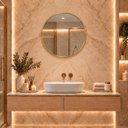 Ver mais imagens de Espelho Decorativo Redondo Borda Dourada 80cm Luxo Goldenx