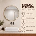Ver imagem 5 de Espelho Decorativo Redondo Borda Dourada 80cm Luxo Goldenx