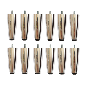 Kit 12 Pés para Cama Box ou Baú Juvene 12cm com Regulagem Cor:cromado