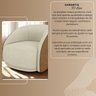 Poltrona Eva 87cm Giratoria Boucle Suave Bege Corino Terracota Premiun para Sala Luxo - 7