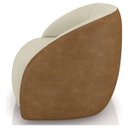 Ver imagem 4 de Poltrona Eva 87cm Giratoria Boucle Suave Bege Corino Terracota Premiun para Sala Luxo