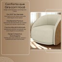 Ver imagem 6 de Poltrona Eva 87cm Giratoria Boucle Suave Bege Corino Terracota Premiun para Sala Luxo