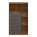 Ver imagem 3 de Cômoda Multiuso 1 Porta 6 Gavetas Maraba 1.6 Jatoba Grafite Santos Andirá