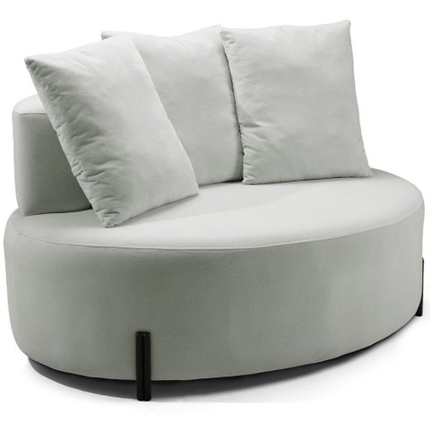 Poltrona Orgânica Chaise 2 Lugares 180cm Pés Industrial Zain K01 Veludo Bege - Lyam Decor