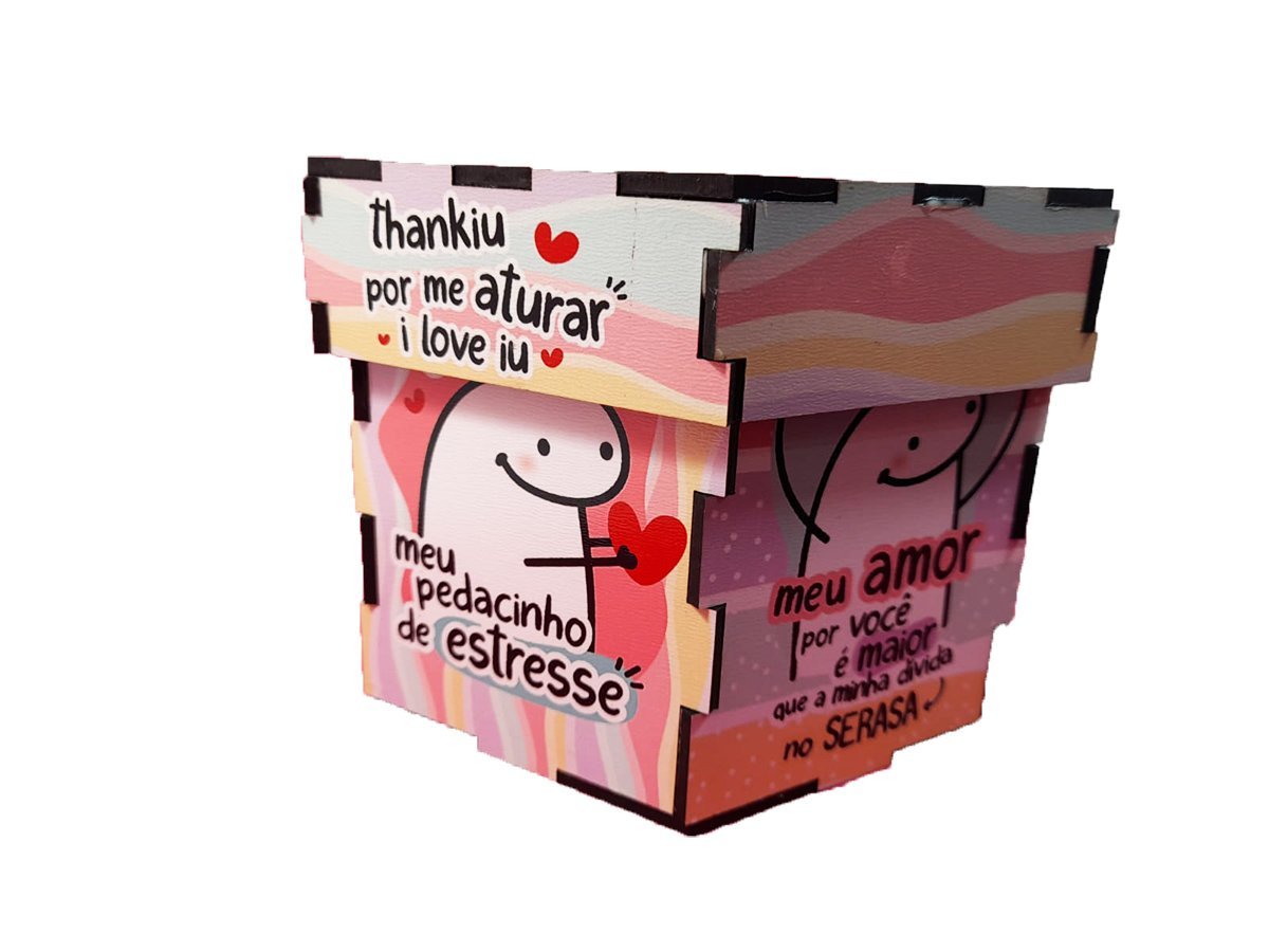 Caixa Frases Divertidas Flork Bento para Namorados com chocolates - 2