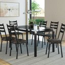 Ver imagem 1 de Conjunto Mesa 140cm com 6 Cadeiras New Malva Preto