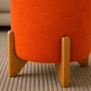 Ver imagem 3 de Kit 2 Puff Redondo Terracota para Sala Quarto Belize Veludo com Pés Madeira