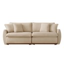 Ver imagem 2 de Sofá-cama 2 Lugares Retrátil Reclinável 190cm Linho com Molas Ensacadas Apolo Yescasa