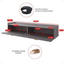 Ver imagem 5 de Rack Suspenso 1.20 Home Decor Tv 42" Bancada Flutuante 2 Porta Puxador Concha Sala Quarto Cinza