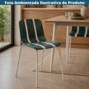 Ver imagem 5 de Cadeira Linea Estrutura em Aço Revestimento em PU Azul Aura com Base Ferro Branco Rivatti Móveis