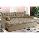 Ver imagem 2 de Sofá sem Caixa Retrátil Reclinável 2.55m Cama Inbox Versátil com Pillow Top e Molas Velusoft Bege