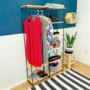 Ver imagem 2 de Armário Arara Closet Completo Modular Slim Natural e Preto