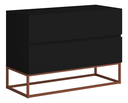 Ver imagem 3 de Conjunto 2 Mesas de Apoio de Cabeceira Eros 60cm Base Metálica Cobre para Quarto Moderno:preto