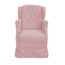 Ver imagem 3 de Poltrona Amamentação Balanço Descanso Manu com Puff Veludo Rosa